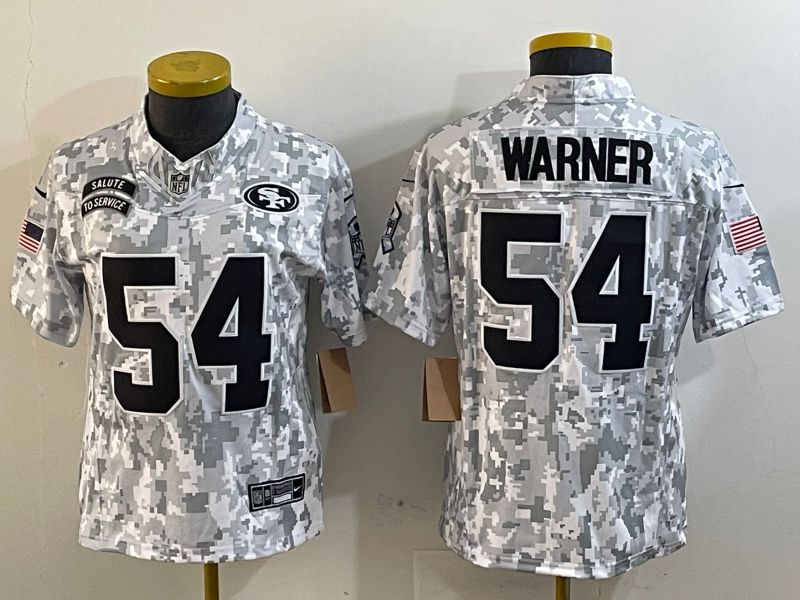 Youth San Francisco 49ers #54 Warner Nike Arctic Camo 2024 Salute to Service Limited NFL Jersey style 1->indianapolis colts->NFL Jersey